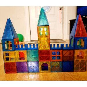 Magnetic Tiles, Deluxe 136 PCS Building Blocks Magnet Toys for Kids
